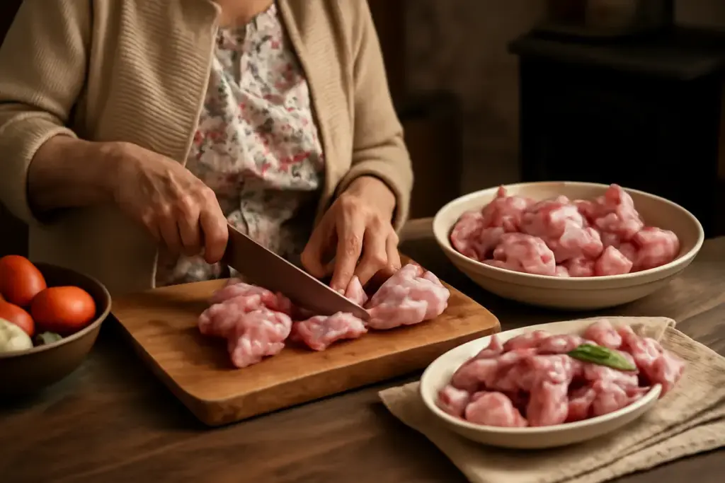 Coniglio alla cacciatora della nonna: il taglio della carne che evita l’effetto stopposo
