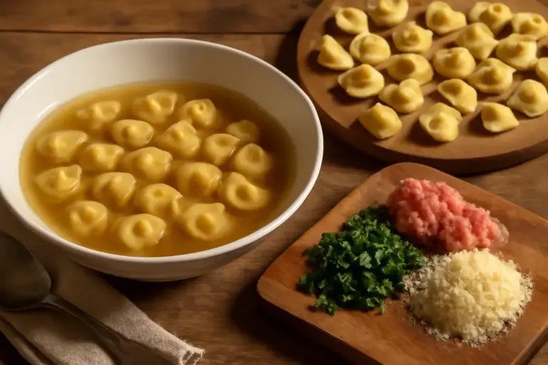 Tortellini in brodo: il segreto per un ripieno saporito senza ingredienti moderni