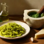 Pasta al pesto genovese tradizionale: perché il mortaio garantisce un profumo inconfondibile