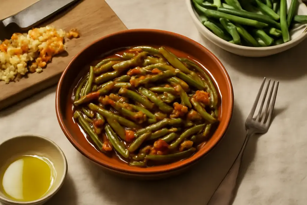 Fagiolini in umido come una volta: il soffritto giusto valorizza la dolcezza naturale delle verdure